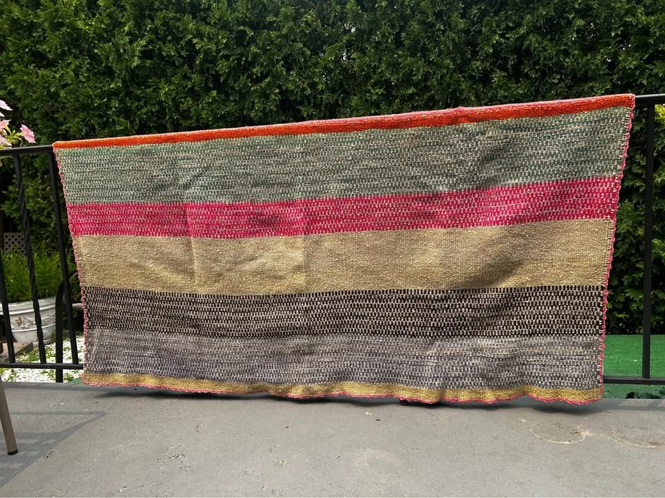 Boho Wool Area Rug Peruvian Frazada Handmade - photo 2