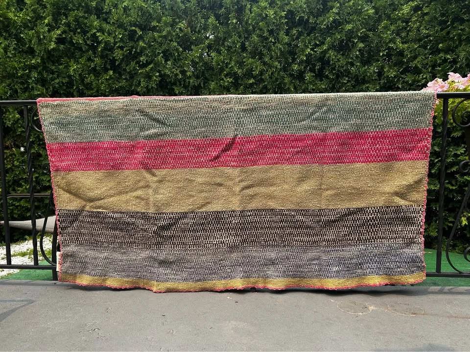Boho Wool Area Rug Peruvian Frazada Handmade - photo 3