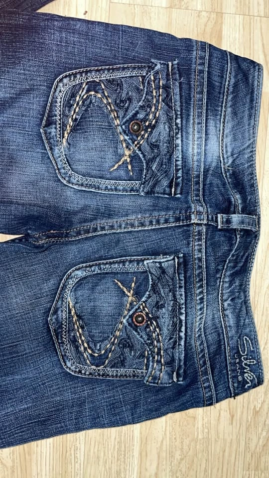 Silver Twisted Bootcut Jeans Women's 29x31 Blue Stretch Denim - photo 2