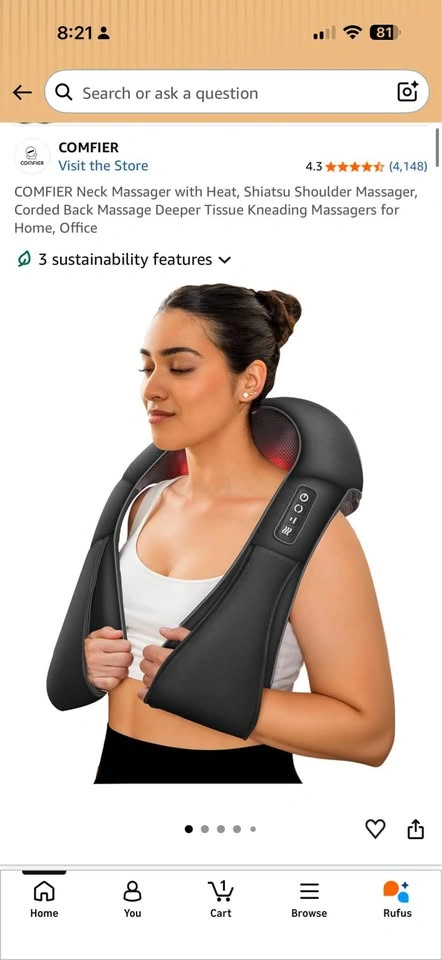 COMFIER Neck and Shoulder Massager with Heat - photo 2