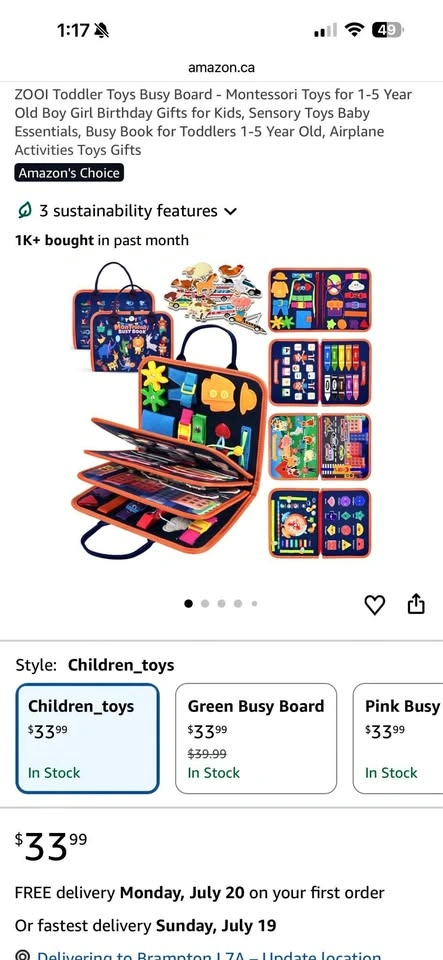 ZOOI Toddler Toys Busy Board - Montessori Toys