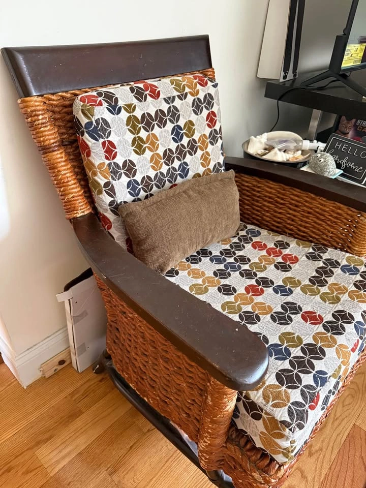 Wood/Wicker Armchair - photo 2