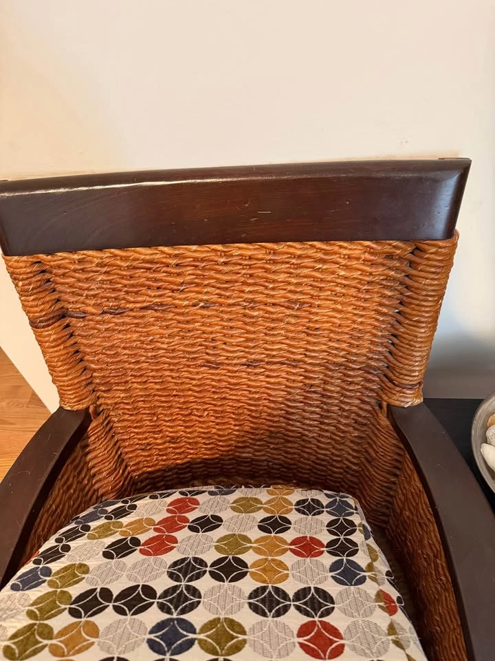 Wood/Wicker Armchair - photo 3