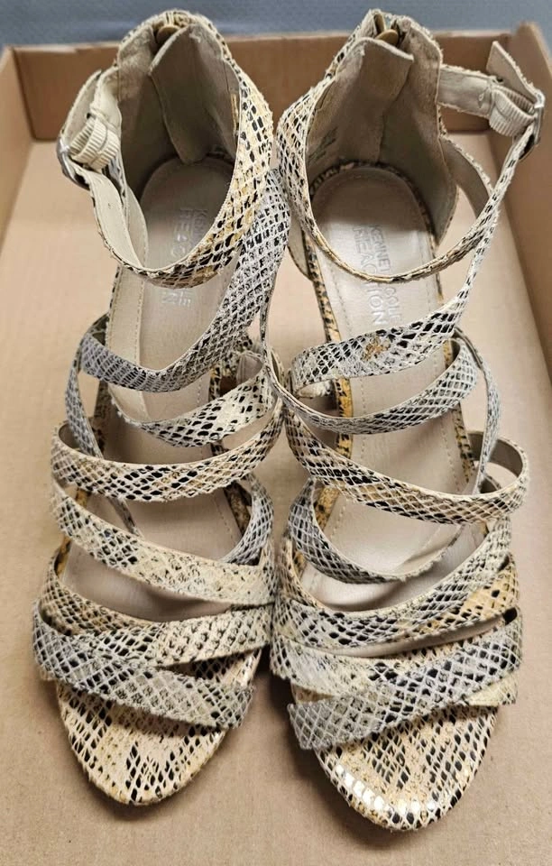 Kenneth Cole Reaction "Strong Daze" Snake Print Gladiator Heels - photo 3
