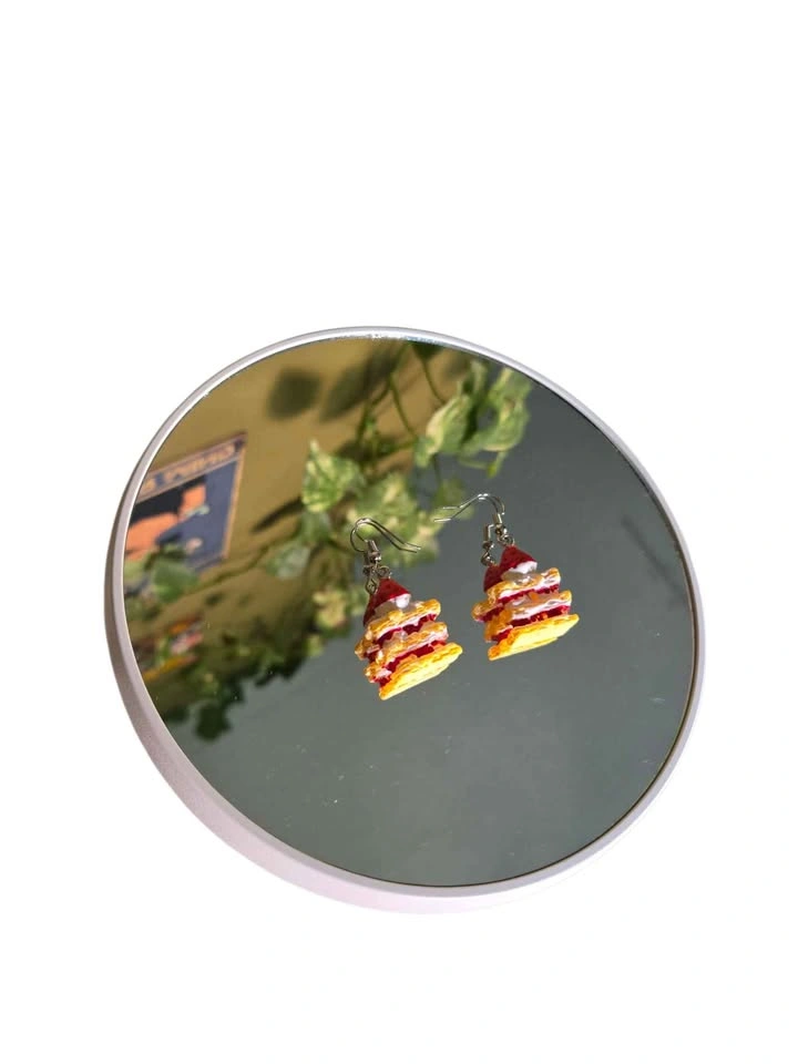 Strawberry Shortcake Dessert Earrings Miniature Food Jewelry - photo 4