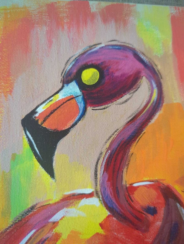 Zombie Flamingo Canvas Wall Art, Original - photo 2