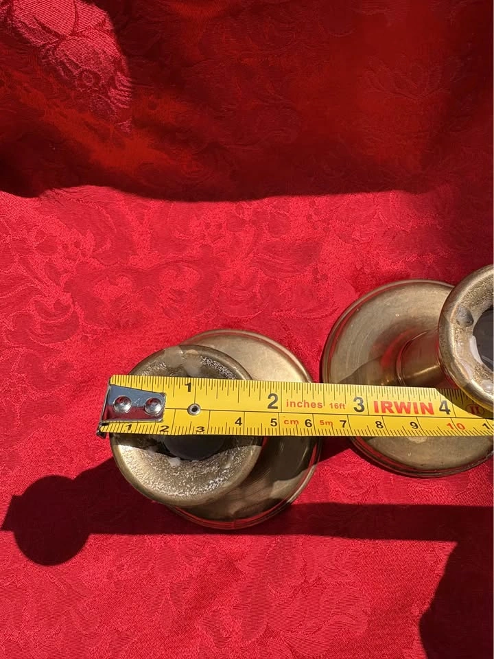 Vintage Old Country Design Brass Candlesticks set of 2 - photo 4