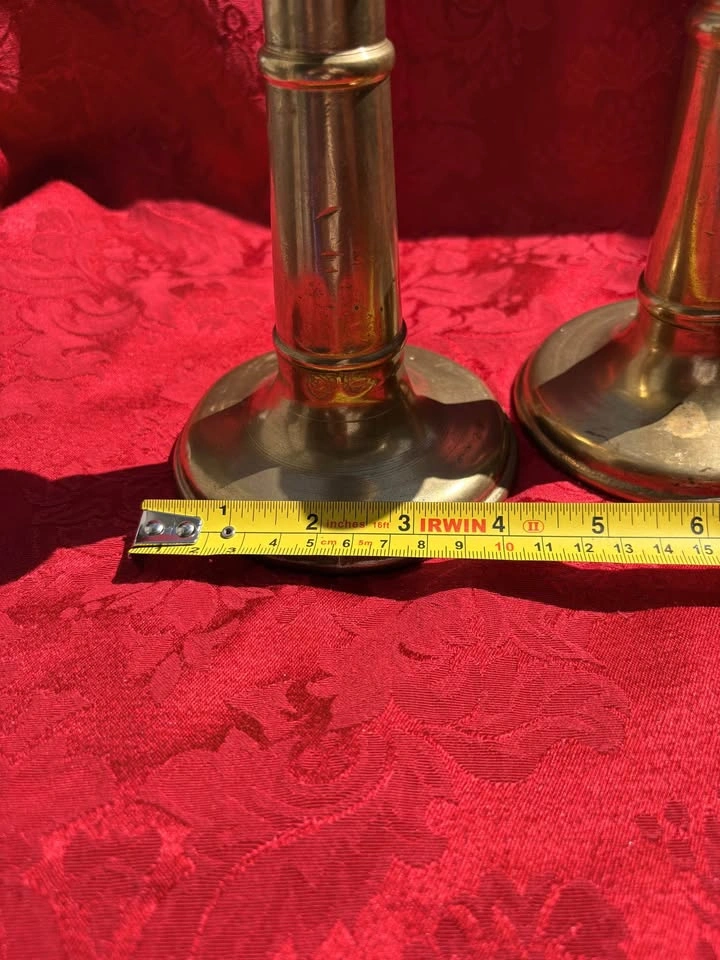 Vintage Old Country Design Brass Candlesticks set of 2 - photo 5