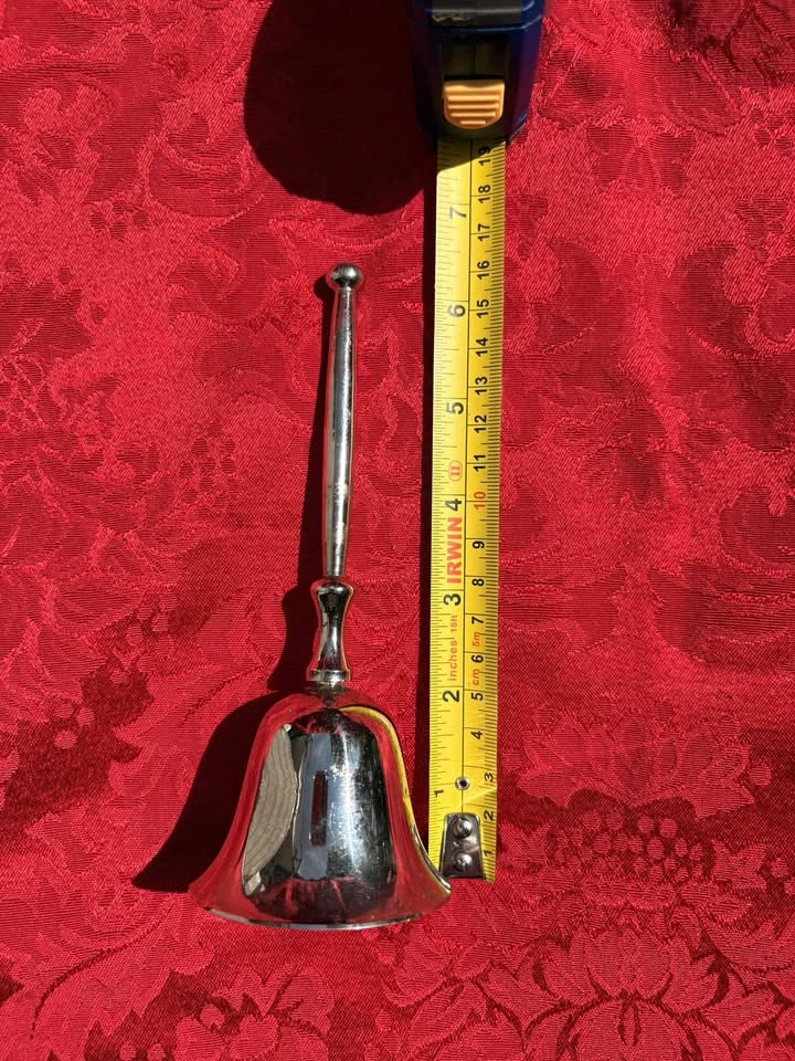 Vintage Silver-Toned Hand Bell, 7 Inches - photo 2
