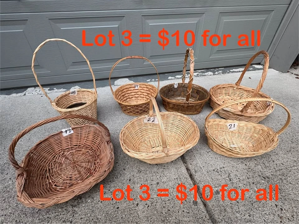 SALE Assorted Wicker and Woven Basket Lots - photo 3