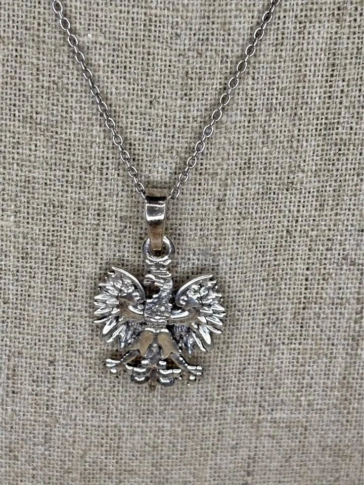 Sterling Silver Polish Eagle Pendant Necklace