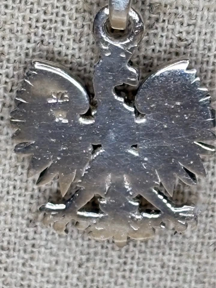 Sterling Silver Polish Eagle Pendant Necklace - photo 2