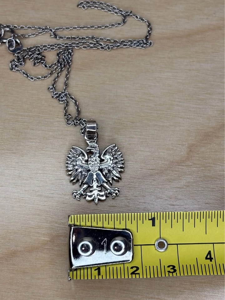 Sterling Silver Polish Eagle Pendant Necklace - photo 5