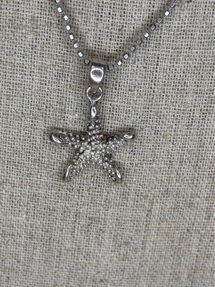 Sterling Silver Starfish Pendant Necklace Italy Silver - photo 2