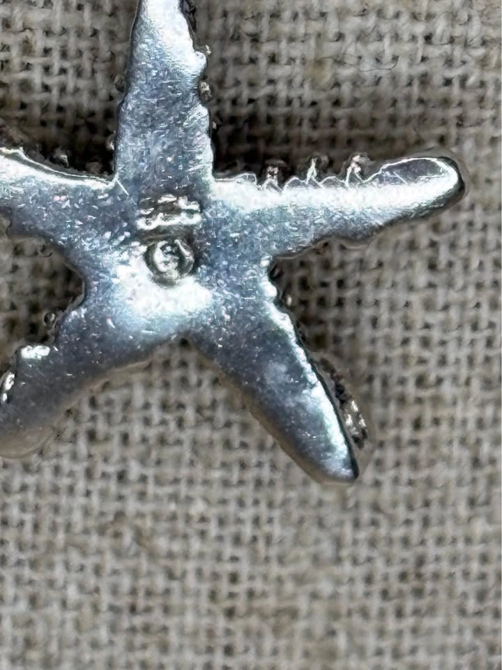 Sterling Silver Starfish Pendant Necklace Italy Silver - photo 5
