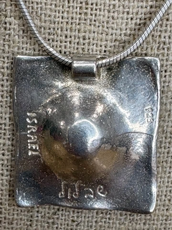 Sterling Silver 925 Israel Pearl Pendant Necklace - photo 3