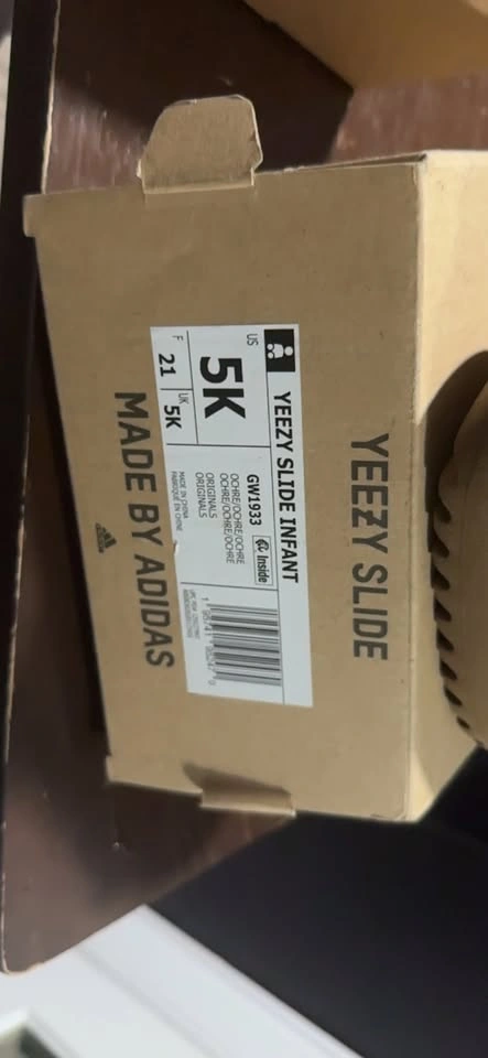 Yeezy Slide Infant Tan Open Toe Sandals with Heel Strap - photo 4