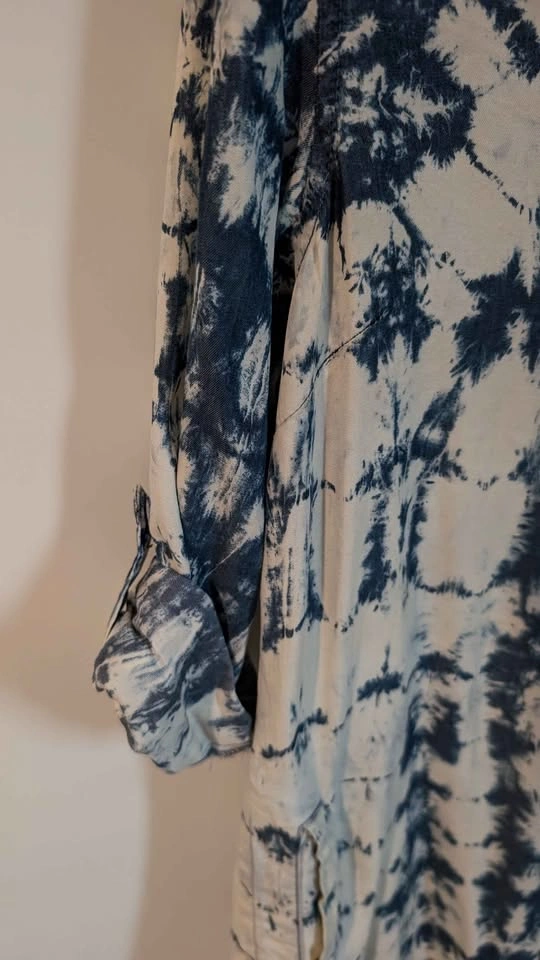 Tie-Dye Collar Shirt Dress - Size Small - photo 3