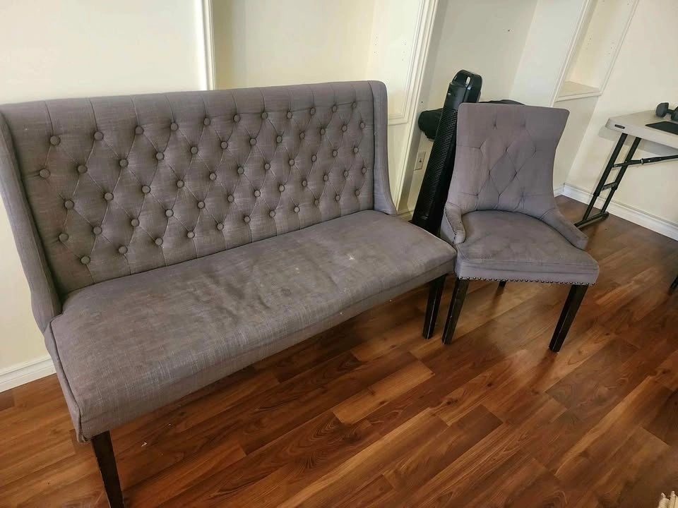 Bench with two chairs