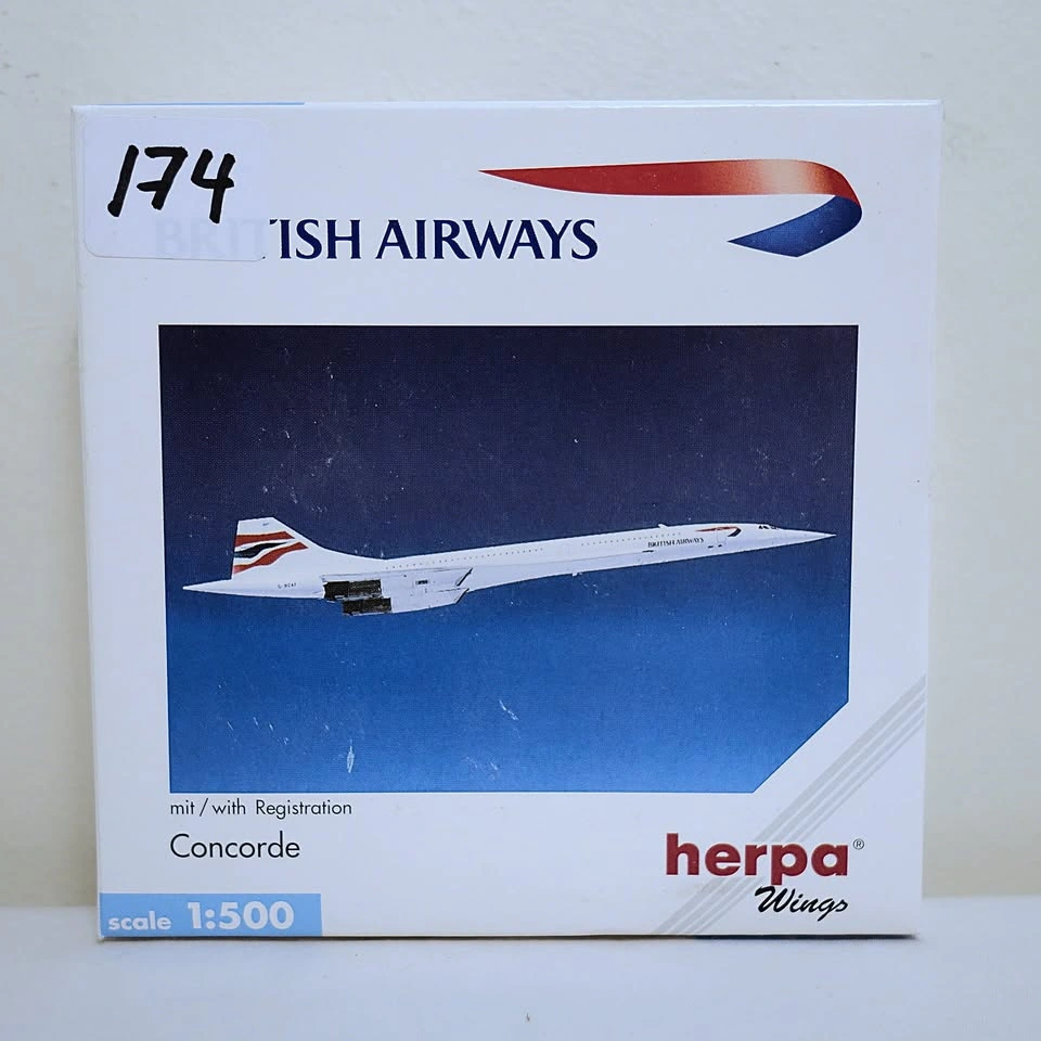 New Vintage Herpa Wings British Airways Concorde 1:500 Model - photo 5