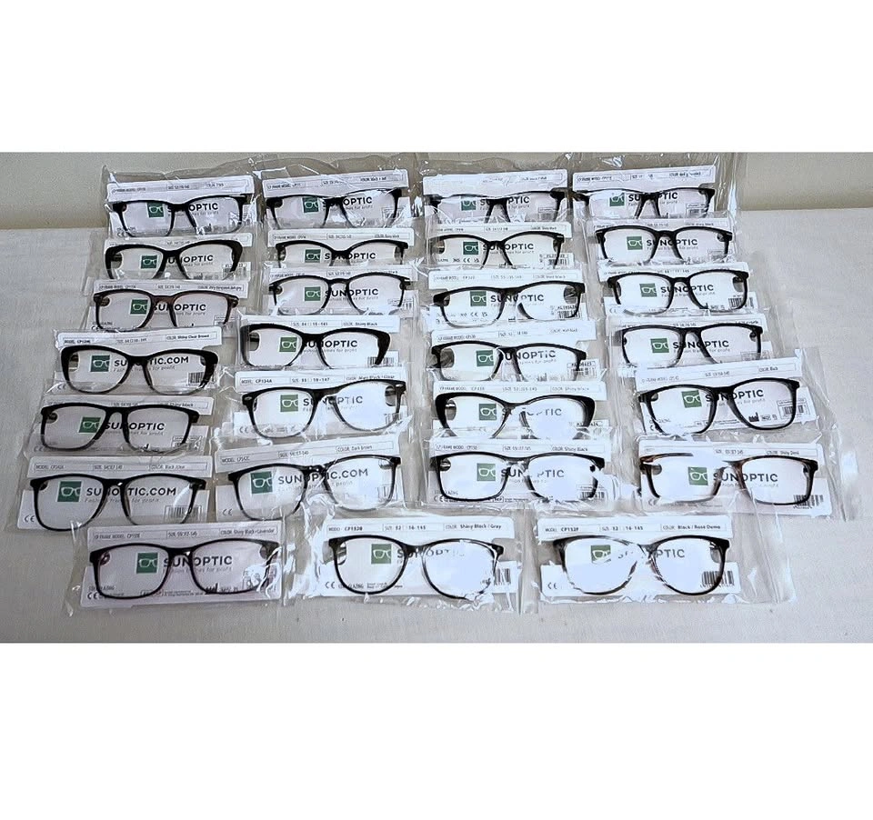 New Lot of 27 Assorted Sunoptic Prescription-Ready Glasses