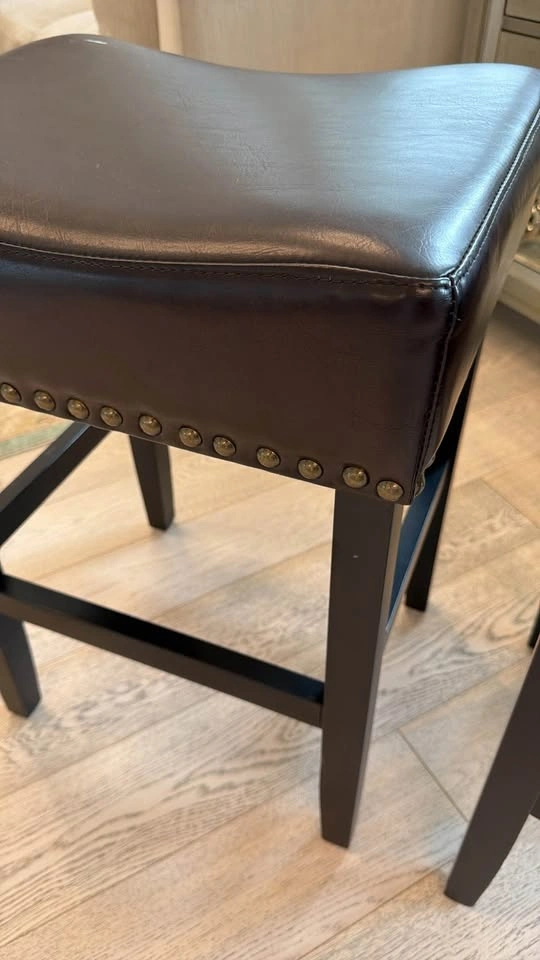 Pair of Dark Brown Bar Stools - photo 2
