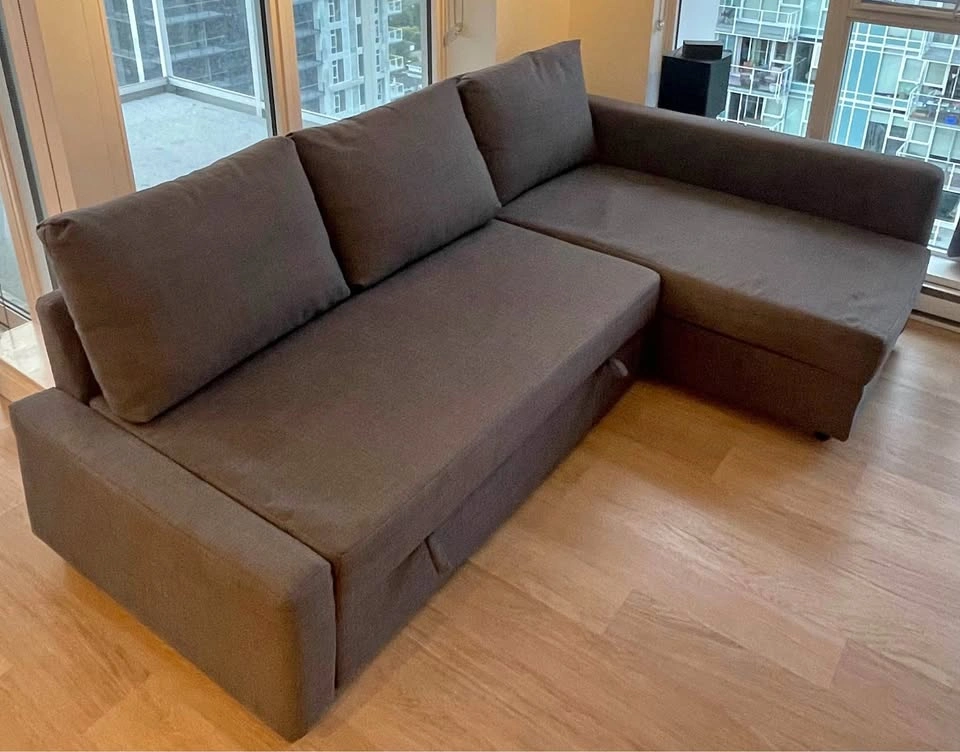 IKEA FRIHETEN Sleeper Sectional Sofa with Mattress & Blanket