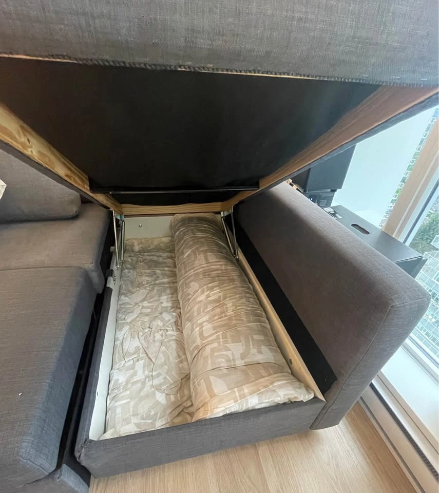 IKEA FRIHETEN Sleeper Sectional Sofa with Mattress & Blanket - photo 4