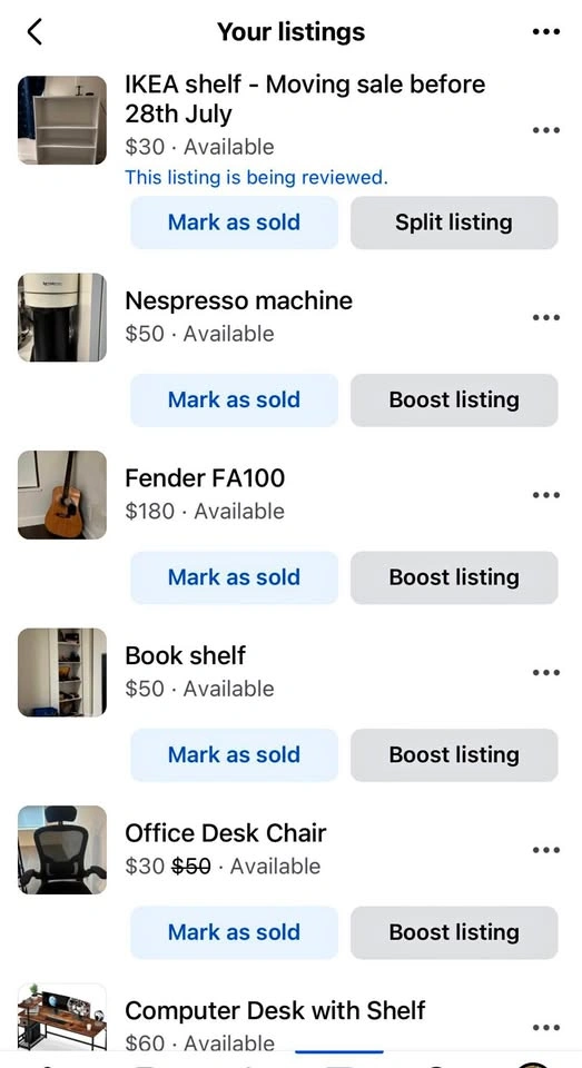 Moving sale