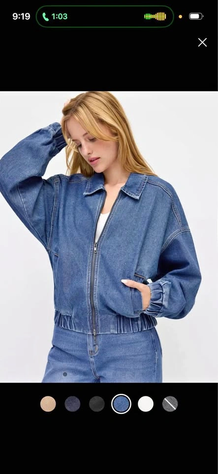 Cider Oversized Denim Zip-Up Jacket — XS
