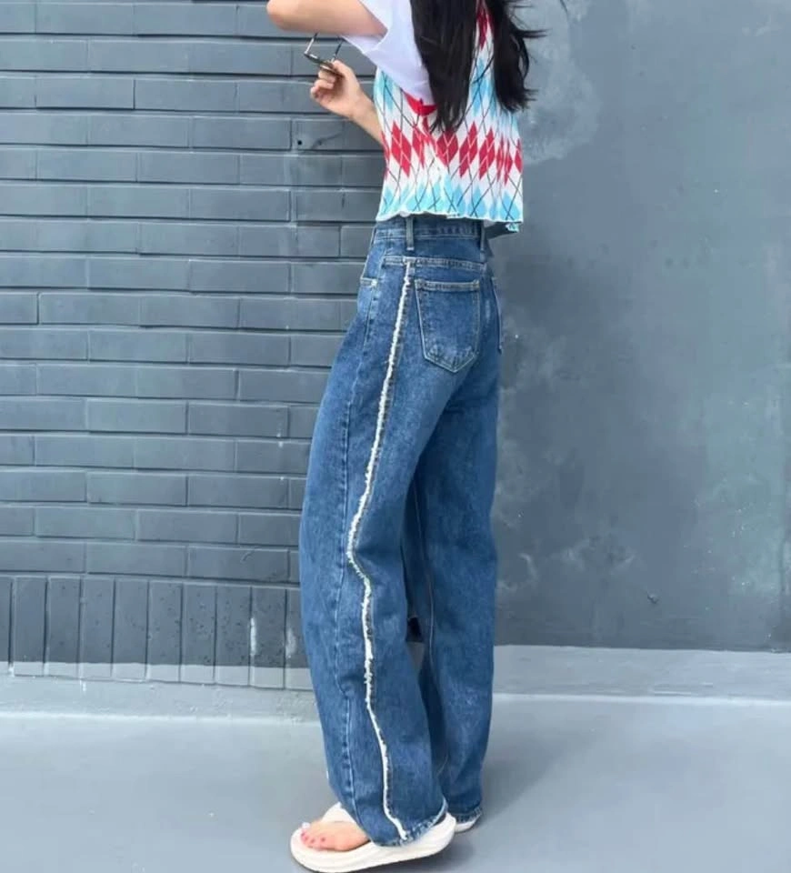 Wide Leg Side Seam Jeans – Size L - photo 2