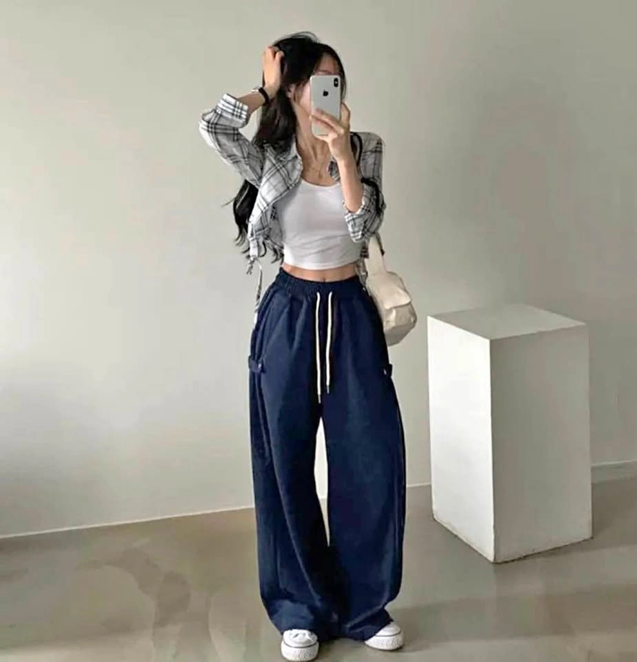 Navy Cargo Sweatpants