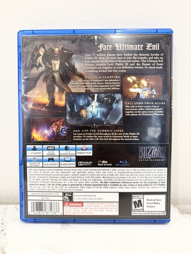 Diablo 3 III Reaper of Souls PS4 - Tested Complete w/Manual - photo 2