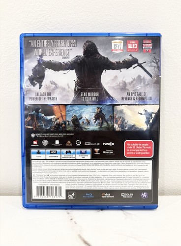 Middle-Earth: Shadow of Mordor Sony Playstation 4 PS4 CIB Tested - photo 2