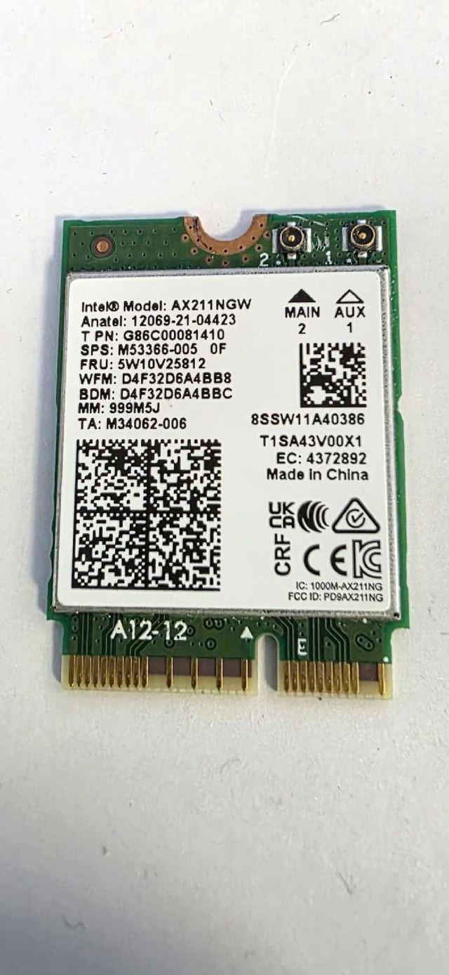 Intel AX211NGW Wi-Fi 6E Card (64 remaining)