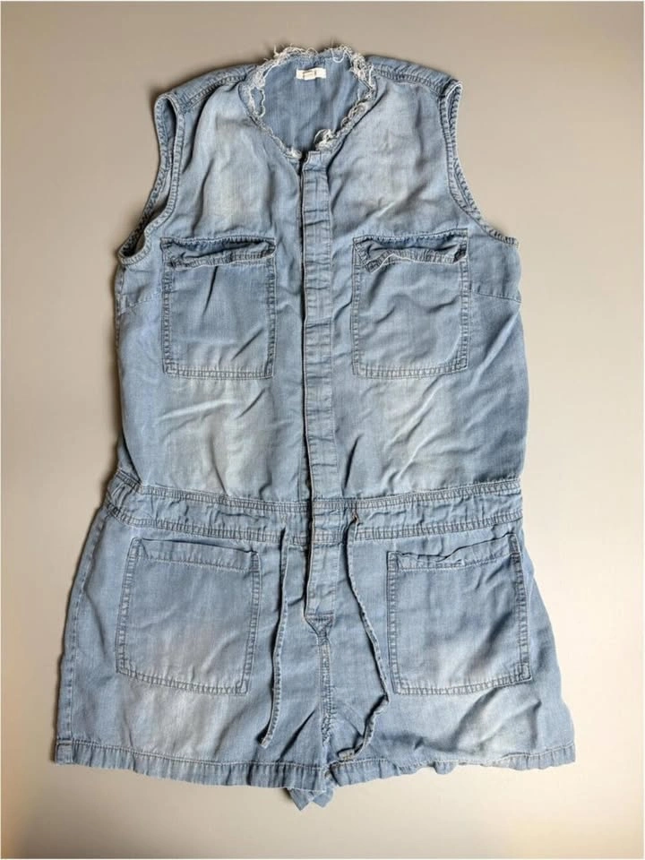 Ardene Denim Romper, Light Wash Chambray Playsuit, Size L - photo 2