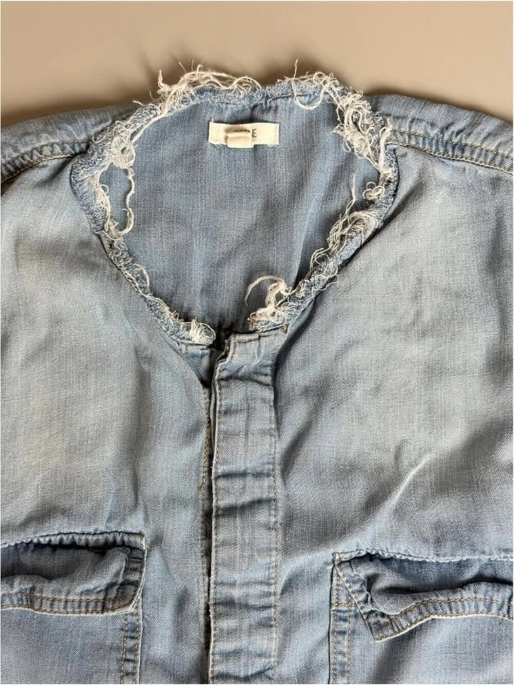 Ardene Denim Romper, Light Wash Chambray Playsuit, Size L - photo 5