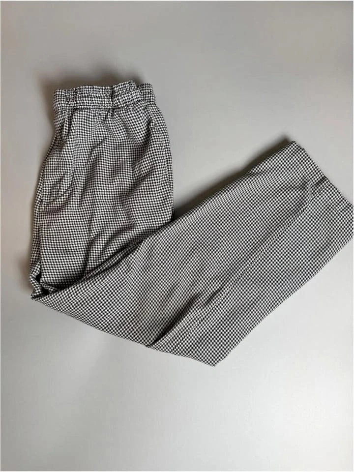 Vintage Houndstooth Wide Leg Pants, High Waisted Trousers