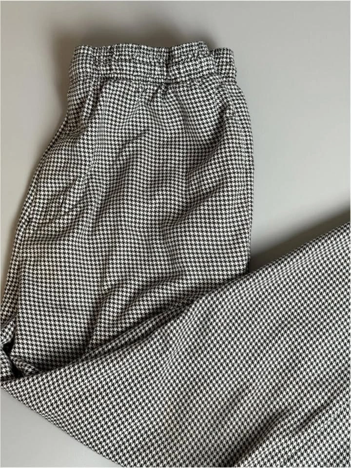 Vintage Houndstooth Wide Leg Pants, High Waisted Trousers - photo 2