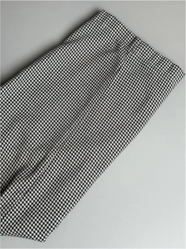 Vintage Houndstooth Wide Leg Pants, High Waisted Trousers - photo 3