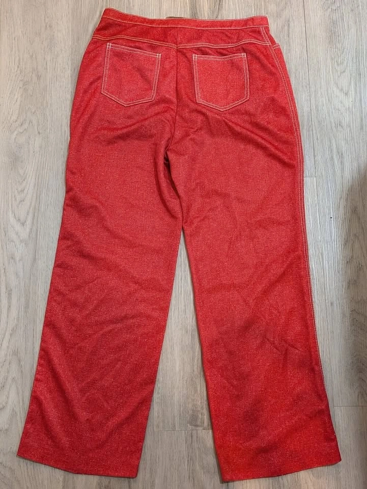 Vintage Tan Jay Red Orange Wide Leg Pants - Size 18 - photo 2