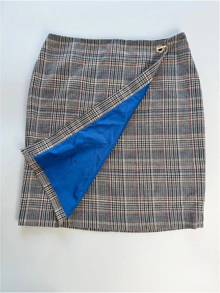 Calvin Klein Plaid Mini Skirt, Pre-Loved Wool Blend, Sz 14