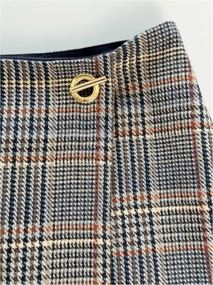 Calvin Klein Plaid Mini Skirt, Pre-Loved Wool Blend, Sz 14 - photo 3