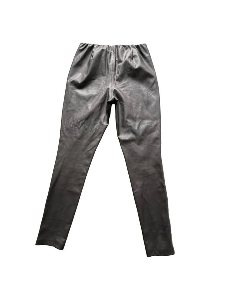 ICHI Faux-Leather Leggings Trousers Elastic Waist Size 42 - photo 2