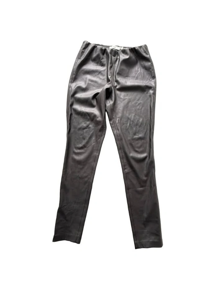 ICHI Faux-Leather Leggings Trousers Elastic Waist Size 42 - photo 3