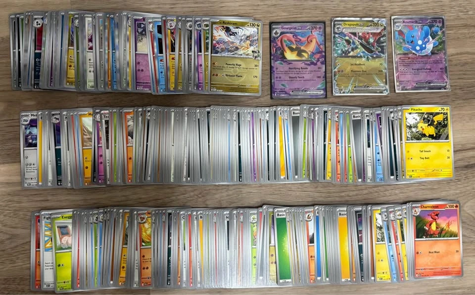 Pokemon Card Lot 335+ Cards EX Holo Tin Sleeves Pin Bundle - photo 3