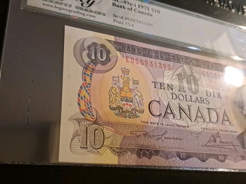 1971 Bank Of Canada $10 4-Digit Radar Note 5931395 Legacy 66 - photo 2