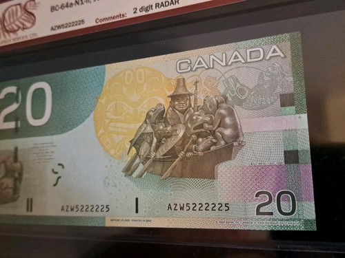 2004 Bank Of Canada $20, 2-Digit Radar Note, 5222225 - photo 2