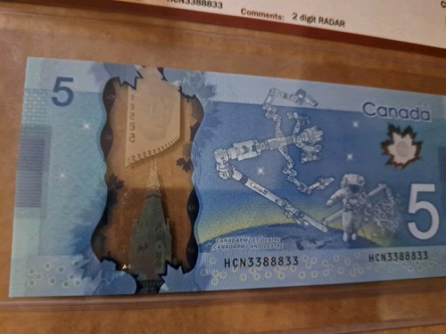 2013 Bank of Canada $5 2-Digit Radar Note HCN3388833 BCS 62 - photo 5