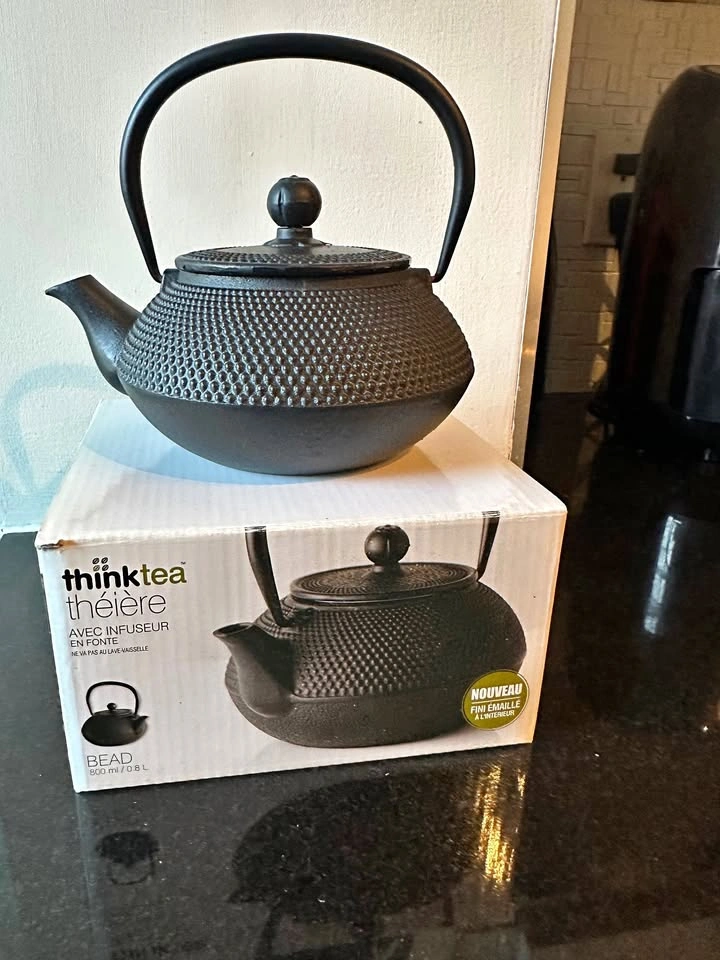 think tea - Beaded Cast Iron Tea pot